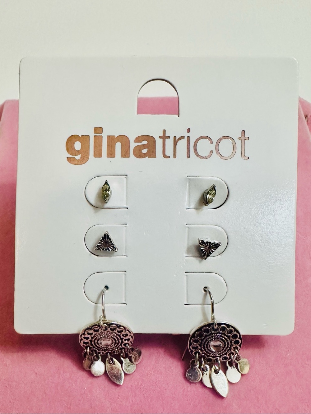 Silver Tone Earring Set